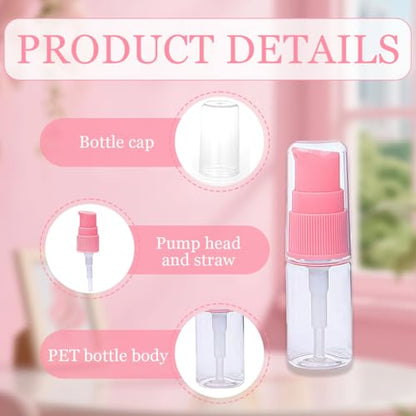 6PCS 10ML 0.34oz Transparent BPA Free Empty Portable Pump Press Push Bottles Jars Containers For Serums Skin Care Foundations Lotion Cream Cosmetic Liquid Essential Oils Toiletries