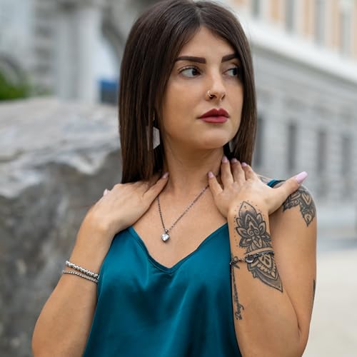 SERASAR Premium Necklace Women| 316L Stainless-Steel | 18 Carat - color: Black, style: Love