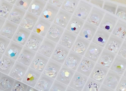 100pcs Adabele Austrian 4mm (0.16 Inch) Small Faceted Round Crystal Beads Clear AB Compatible with Swarovski Crystals Preciosa - color: Crystal Ab, size: 4mm Small (100pcs)