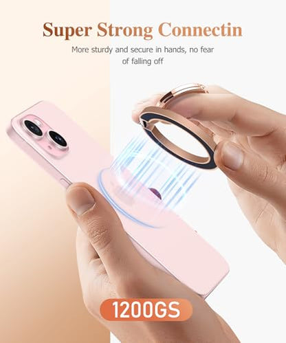 GVIEWIN Magnetic Phone Ring Holder, Compatible with MagSafe Phone Grip - color: Flowing Sakura/Pink