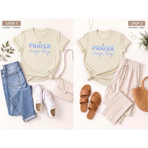BeWithYou Christian Shirts for Women Religious Faith Jesus God Tshirts Inspirational Bible Verse Cross Graphic Tee Casual Top - color: Apricot, size: XX-Large