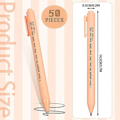 Cholemy 50 Pcs Bible Verse Pens Bulk Christian Pens Black Ink, Pastel - color: Pastel