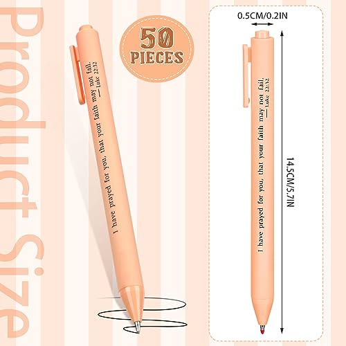 Cholemy 50 Pcs Bible Verse Pens Bulk Christian Pens Black Ink, Pastel - color: Pastel