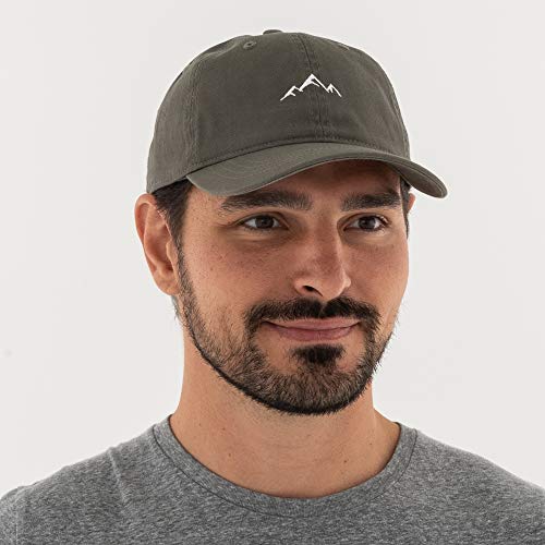 Outdoor Cap Mountain Embroidered Dad Hat Adjustable Soft Cotton Polo Style Unstructured Baseball Cap for Men & Women - color: Olive