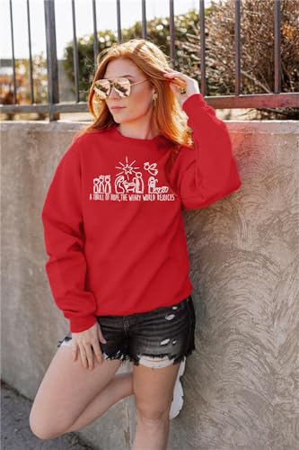 FAYALEQ Christmas Sweatshirt for Women Merry Christmas Shirt Xmas Tops - color: Red, size: Medium