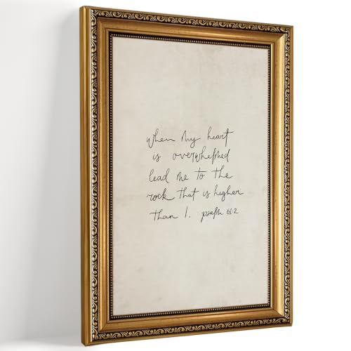 Christian Bible Verse Psalm 61:2 Wall Art Inspirational Quote Wall Decor - color: Scripture Quote, size: 24"L x 16"W