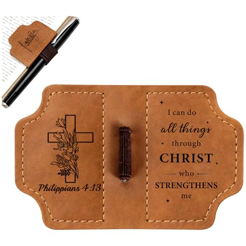 Book Accessories for Reading Lovers, Easter Basket Stuffers Bible Bookmark for Women, Baptism Gifts for Girl Boys, Christian Leather Magnetic Book Marks Religious Confirmation Communion