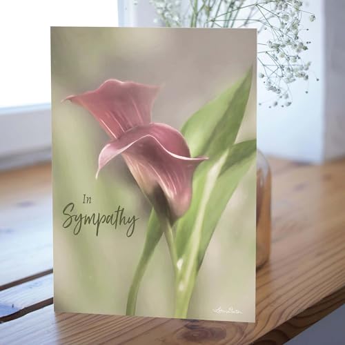 KJV Pink Calla Lily Sympathy Card, 1 Count - color: Pink Calla Lilly