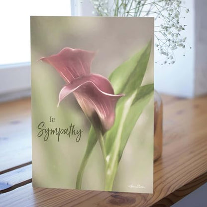 KJV Pink Calla Lily Sympathy Card, 1 Count - color: Pink Calla Lilly