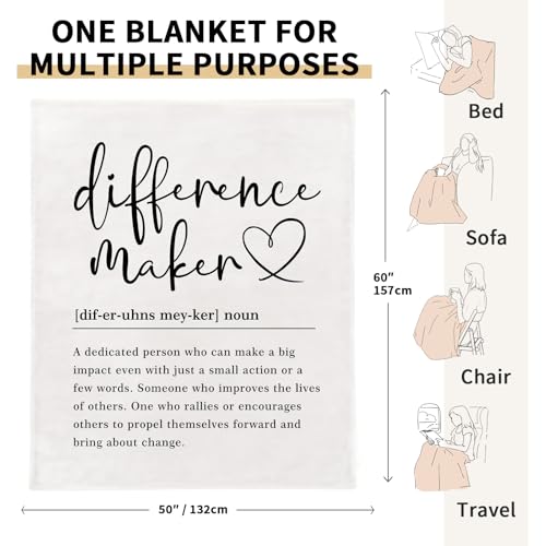 Difference Maker Gifts for Coach Coworker, Flannel Blanket - 50" x 60" - color: Difference Maker