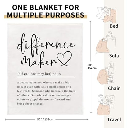 Difference Maker Gifts for Coach Coworker, Flannel Blanket - 50" x 60" - color: Difference Maker