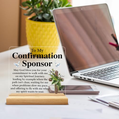Confirmation Sponsor Gifts, Christian Baptism Acrylic Desk Sign - color: M60A09