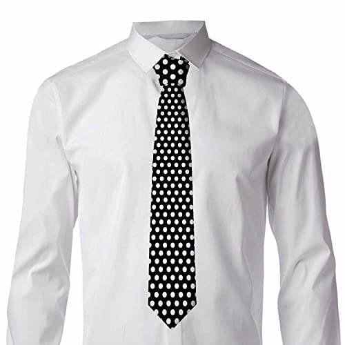 Love Red Heart Men's Tie Romantic Valentines Day Men's Necktie Ties for Mens Daily Wedding Party Business - color: White Black Polka Dot