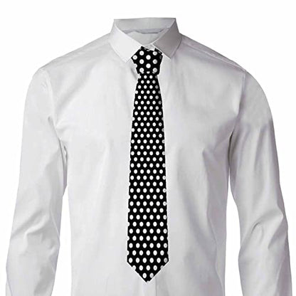 Love Red Heart Men's Tie Romantic Valentines Day Men's Necktie Ties for Mens Daily Wedding Party Business - color: White Black Polka Dot