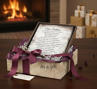 YOXORDQ Our Father Prayer Canvas Wall Art-Canvas Wrapping 16x24in - color: Our father, size: 24"L x 16"W