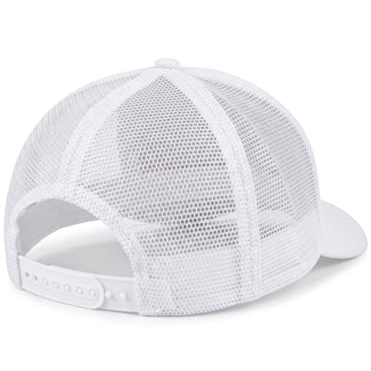 Faith Over Fear Christian Hats for Men Women, American Flag Trucker Hat, Religious Gifts for Thanksgiving Christmas - color: White