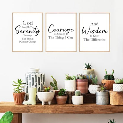 Ybqhd Unframed Serenity Prayer Wall Art Christian Scripture Prints Set of 3