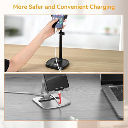 UTEBIT Phone Stand for Desk, 11.8''-17.7'' Adjustable Tablet Phone Holder