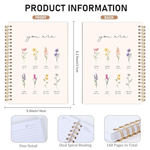 Watercolor Wildflower Christian Notebook, You are Affirmation Bible Journal with Scripture Verses, Boho Inspirational Prayer Hardcover Jounaling for Bible Study, Religion Gift for Women - color: You Are