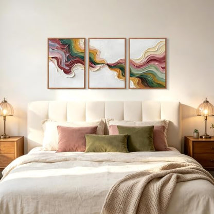 CHDITB 3D Textured Abstract Wave Framed Wall Art, Flowing Ribbon Painting - color: 3d Wave