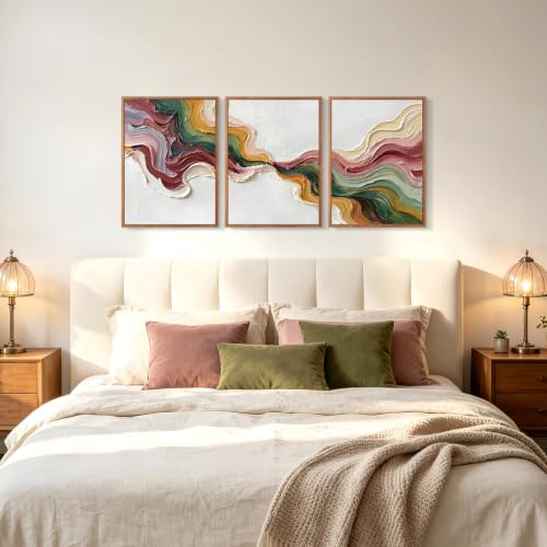 CHDITB 3D Textured Abstract Wave Framed Wall Art, Flowing Ribbon Painting - color: 3d Wave