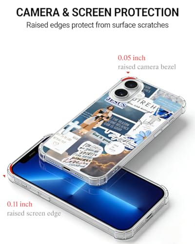 Blue Christian Aesthetic Phone Case Compatible with iPhone 17, Jesus Lamb God Phone Cover for iPhone 17 - color: Blue Christian