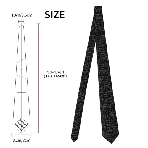 Men's Neckties, Novelty Printed Skinny Tie for Work Casual Party - color: Math