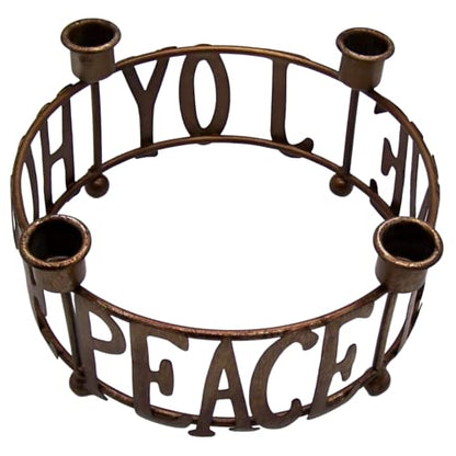 Needzo Hope, Peace, Joy, and Love Tabletop Advent Wreath Candle Holder, Traditional Christmas 2024 Decorations, 8 Inches Diameter, Candles Not Included