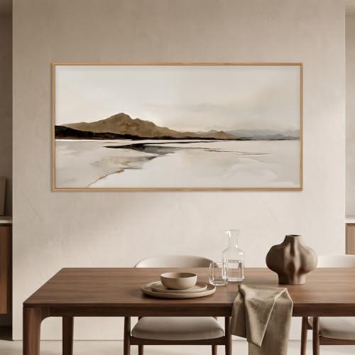 Large Netural Abstract Mountain Framed Canvas Wall Art Set -20"X40" - color: Abstract Mountain Wall Art, size: 20"L x 40"W