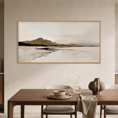 Large Netural Abstract Mountain Framed Canvas Wall Art Set -20"X40" - color: Abstract Mountain Wall Art, size: 20"L x 40"W