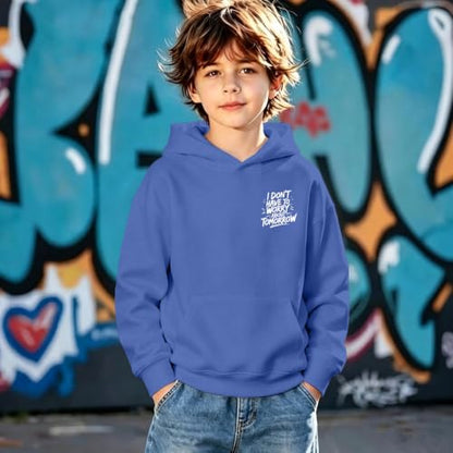 Boys Christian Inspirational Faith Graphic Pullover Hoodie - color: Blue, size: 13-14 Years