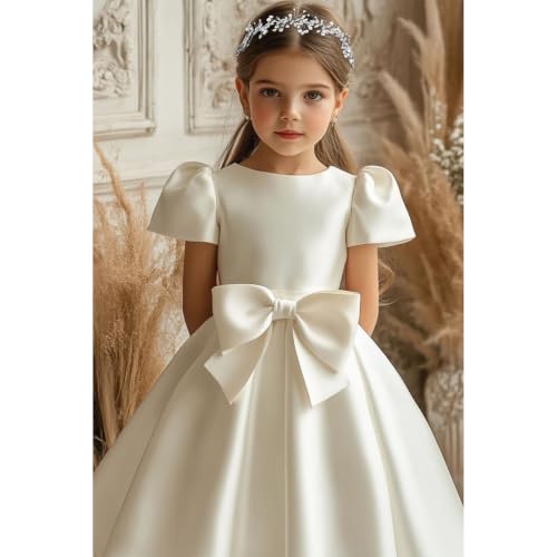 Silver Pearl Rhinestone Flower Girl Headband for Wedding