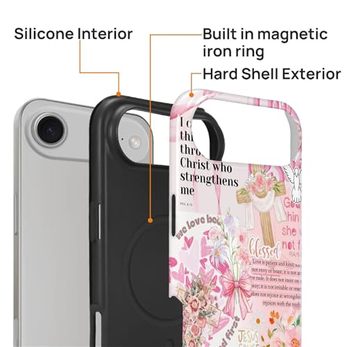 Magnetic Case for iPhone 17 Air, Compatible with Magsafe PC Hard Shell & Silicone Inner Bumper Anti-Scratch Full-Body Cover Shockproof Slim Design Retro Newspaper Collage Religious Jesus - color: Retro Newspaper Collage Religious Jesus, size: iPhone 17 Ai