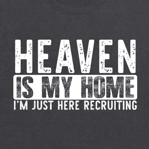 Christian Shirts for Women Bible Verse Faith Heaven is My Home Tee - color: Grey, size: X-Large