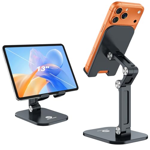 OCYCLONE Phone Stand for Desk, Foldable Cell Phone Stand Holder, Black - color: Black
