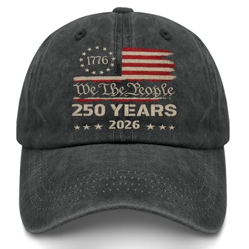 250th Anniversary 250 Years Freedoms Baseball Hat Running Embroidered Cap for - color: Pigment Black