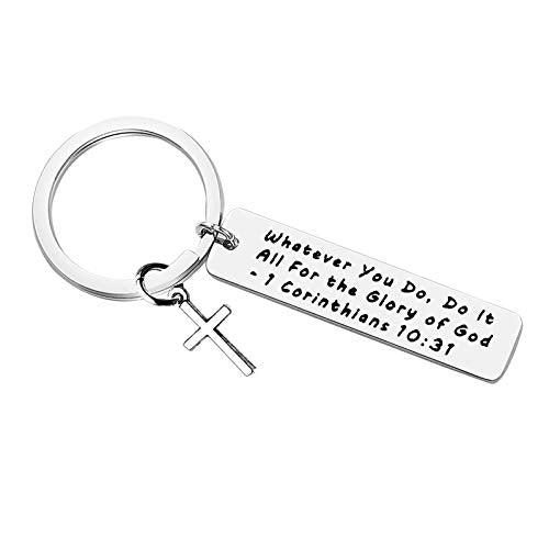 Xiahuyu Christian Keychain - Bible Verse Baptism & Communion Gift - Inspirational Religious Gifts for Women & Men - color: Christian-3