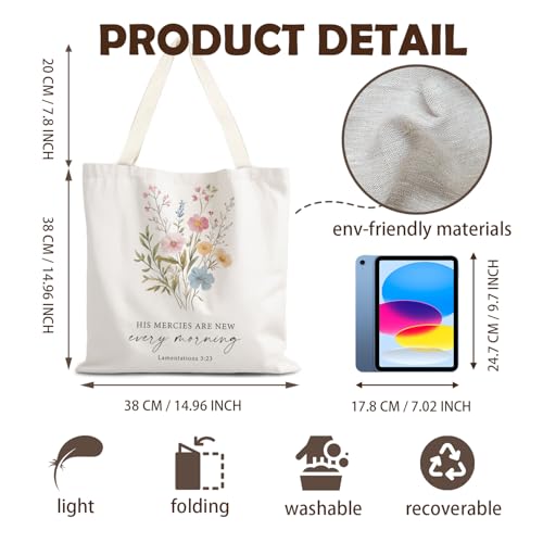 FBB Christian What's the Best that Could Happen Inspirational Tote Bag - color: Lamentations 3:23