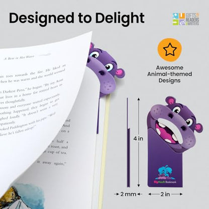 Thinking Gifts Magnetic Bookmark for Reading - Hippo - color: Hippo