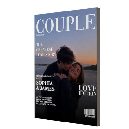 Ipplee Custom Framed Canvas Print, Love Couple Magazine Cover for Couples - color: Design08