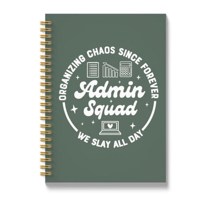 JMICTUB Admin Squad Inspirational Office Spiral Notebook 5.5x8.3, Administrative Assistant Professionals Administrator Gifts Hardcover Lined Journal - color: Spiral notebook-01
