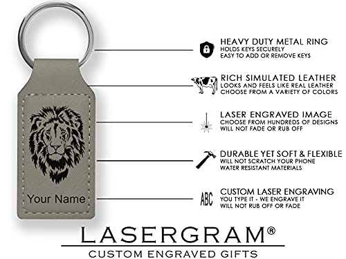 LaserGram Rectangle Keychain, Christian Cross, Personalized Engraving Included - color: Gray