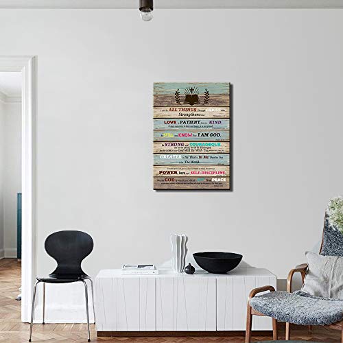 Bible Verse Christian Wall Decor Scripture Inspirational Wall Art for Living Room Bathroom Rustic Religious Gifts Teen Room Decor Be Still and Know that I am God - size: 16x24inch