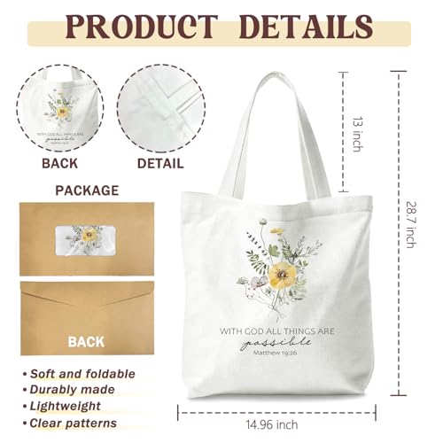 Bible Tote Bags Cute Christian Preppy Canvas Tote Bag Christian Gifts for Women Reusable Shopping Bags(Parent) - color: Bible-10