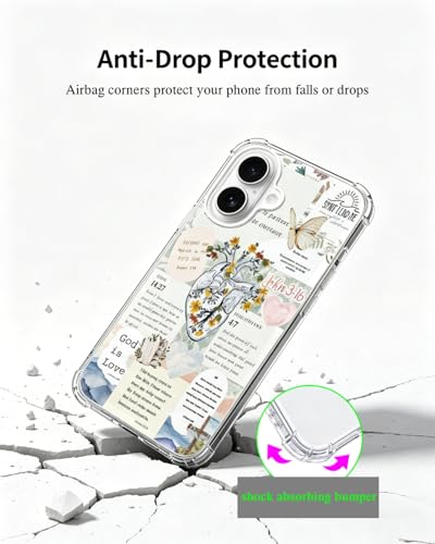 Christian Aesthetic Phone Case Compatible with iPhone 17, Bible Verses TPU Phone Cover for iPhone 17 - color: Bible Verses
