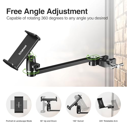 elitehood 12in Long Arm iPad Mic Stand Mount for Microphone Music Stand - size: 12in Arm