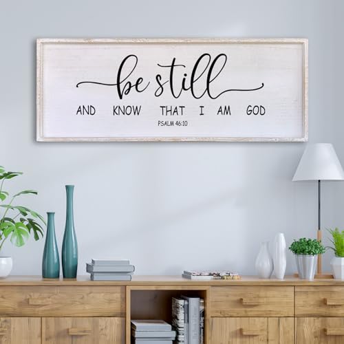 Surfapans Be Still and Know that I am God Wall Decor 40"x15" White - color: Be Still and Know that I am God（White), size: 40"L x 15"W