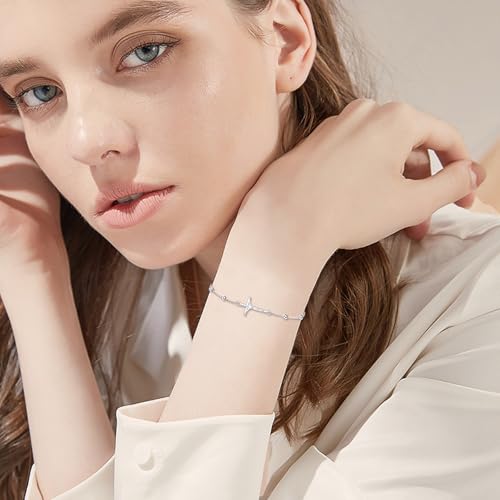 Catholic Rosary Bracelet for Women 925 Sterling Silver Crucifix Cross Virgin Mary Medal Beaded Chain Religious Jewelry Gift for Her