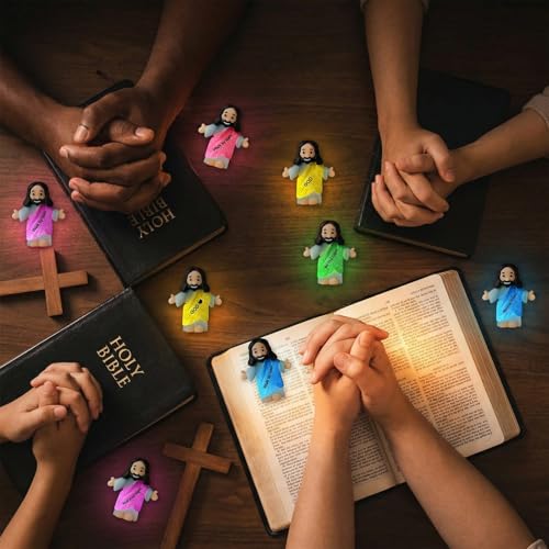 CroBlissful 25 Pcs Little Jesus Figurine Glow in the Dark, Bible Style - style: Bible Style