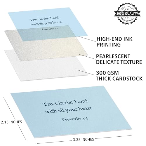 Bible Verse Cards, 60 Scripture Cards with Bible Verses - color: Light Blue